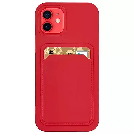 Θήκη για iPhone 12 Mini Back Cover με Υποδοχή Κάρτας (κόκκινο)