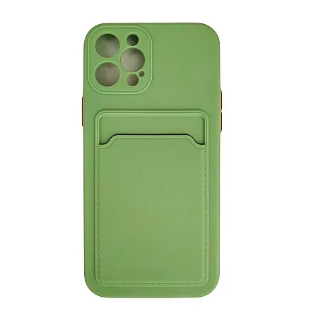 Θήκη για iPhone 12 Mini Back Cover με Υποδοχή Κάρτας (light πράσινο)