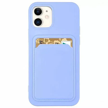 Θήκη για iPhone 12 Mini Back Cover με Υποδοχή Κάρτας (σιέλ)