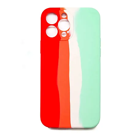 Θήκη για iPhone 12 Pro Max Rainbow (κόκκινο – λαχανί)