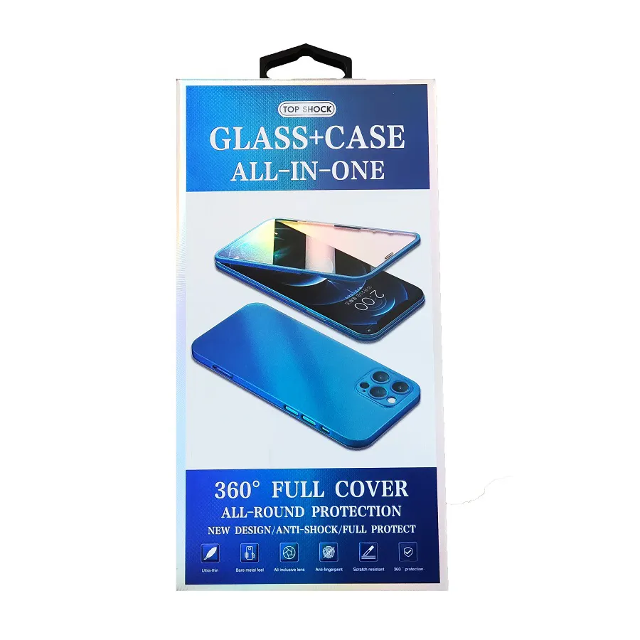 Θήκη για iPhone 12 Pro Full 360° All in One Glass (μαύρο)