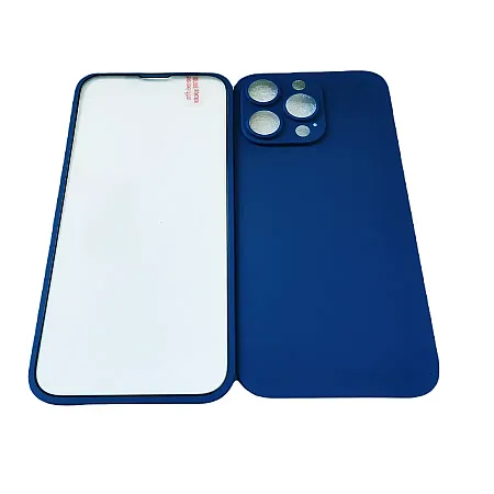 Θήκη για iPhone 12 Pro Full 360° All in One Glass (σιέλ)