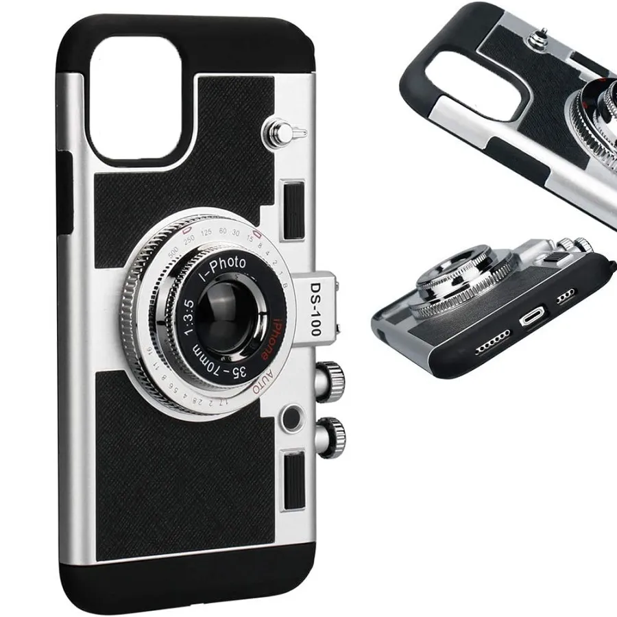 Θήκη για iPhone 11 Pro Max 3D Vintage Camera (μαύρο)