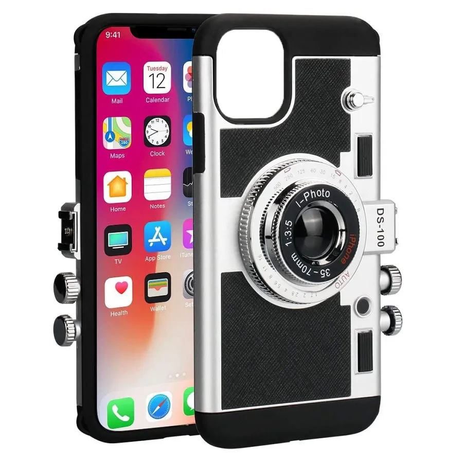 Θήκη για iPhone 11 Pro Max 3D Vintage Camera (μαύρο)