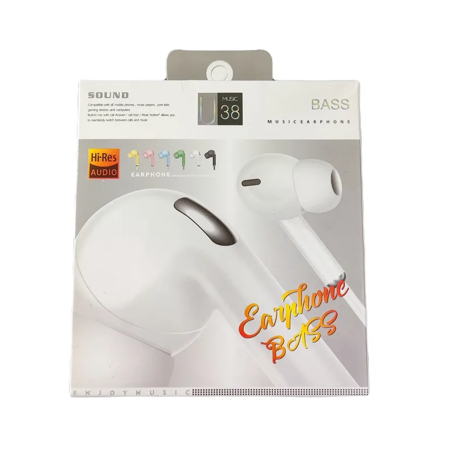 Ακουστικά Handsfree U Music 38 Jack 3,5mm InEar (άσπρο)