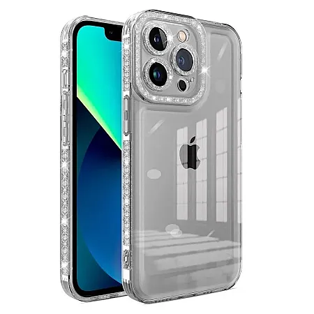 Θήκη για iPhone 12 Pro Max Diamond Bling Διάφανη (μαύρο)