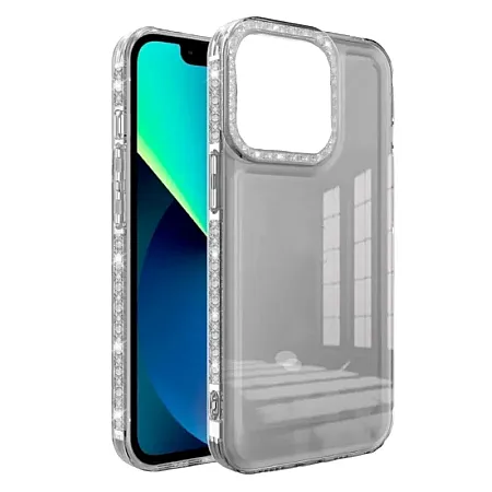 Θήκη για iPhone 14 Plus Diamond Bling Διάφανη (μαύρο)