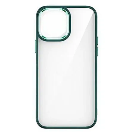 Θήκη για iPhone 14 Plus Solid color Border Διάφανη (πράσινο)