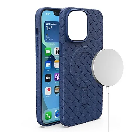 Θήκη για iPhone 15 Pro Mag Safe Woven Case (μπλε)
