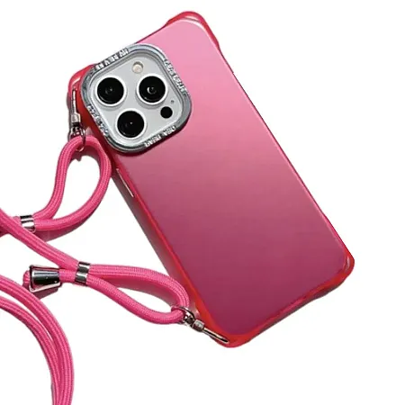 Θήκη για iPhone 14 Pro με Λουράκι Crossbody Frosted Case (ματζέντα)