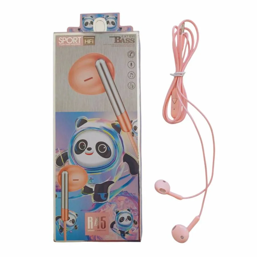 Ακουστικά Handsfree Jack 3,5mm R45 Mix Colors 20 τμχ (μαύρο, άσπρο, βεραμάν, ροζ)