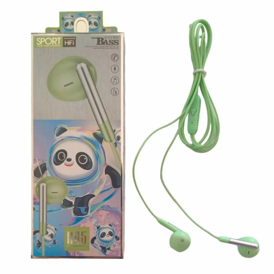 Ακουστικά Handsfree Jack 3,5mm R45 Mix Colors 20 τμχ (μαύρο, άσπρο, βεραμάν, ροζ)