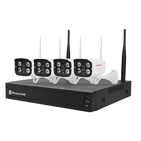 Ασύρματο Σύστημα Καταγραφικό με 4 Κάμερες Ασφαλείας 1080P DVR-NVR και WiFi