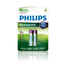 ΕΠΑΝΑΦΟΡΤΙΖΟΜΕΝΕΣ ΜΠΑΤΑΡΙΕΣ AAA PHILIPS 800mAh 2 ΤΜΧ