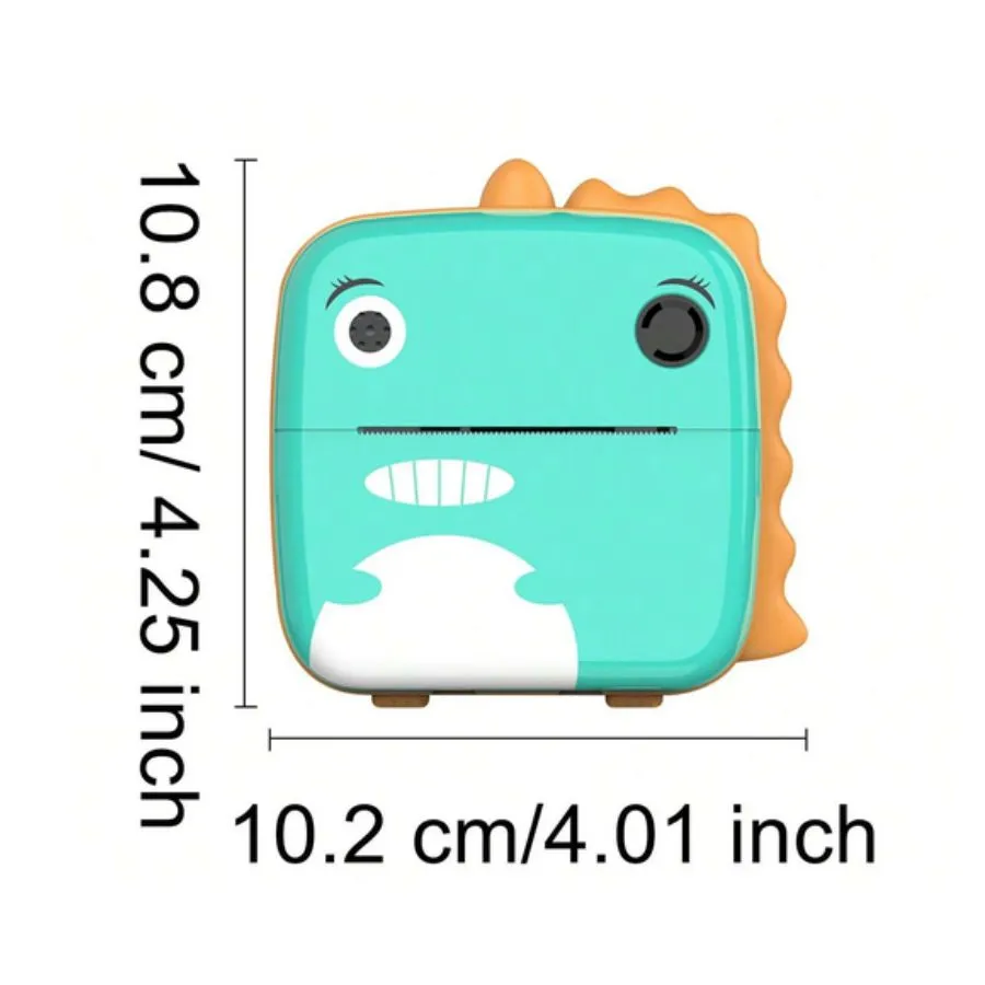 Παιδική Κάμερα Instant Print με Θερμική Εκτύπωση Dinosaur (πράσινο)