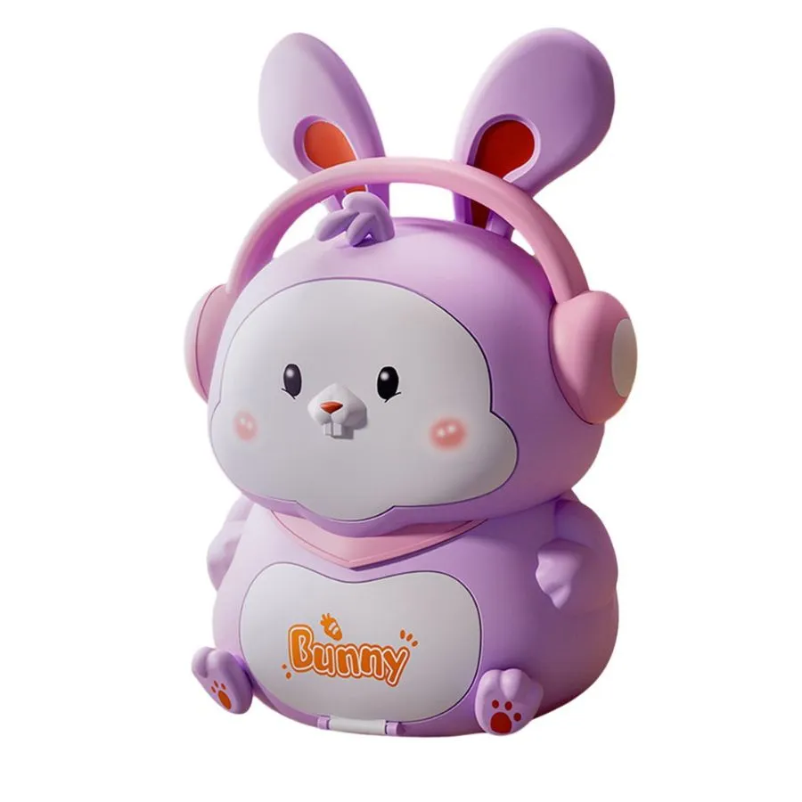 Ηλεκτρονικός Κουμπαράς Bunny Piggy με Μουσική και Δαχτυλικό Αποτύπωμα (μωβ)