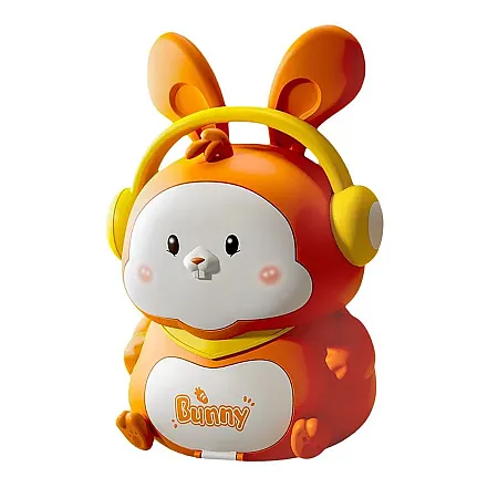 Ηλεκτρονικός Κουμπαράς Bunny Piggy με Μουσική και Δαχτυλικό Αποτύπωμα (πορτοκαλί)