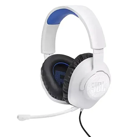 JBL Quantum 100P Over-Ear Wired Gaming Headset PS4/PS5 (White/Blue)