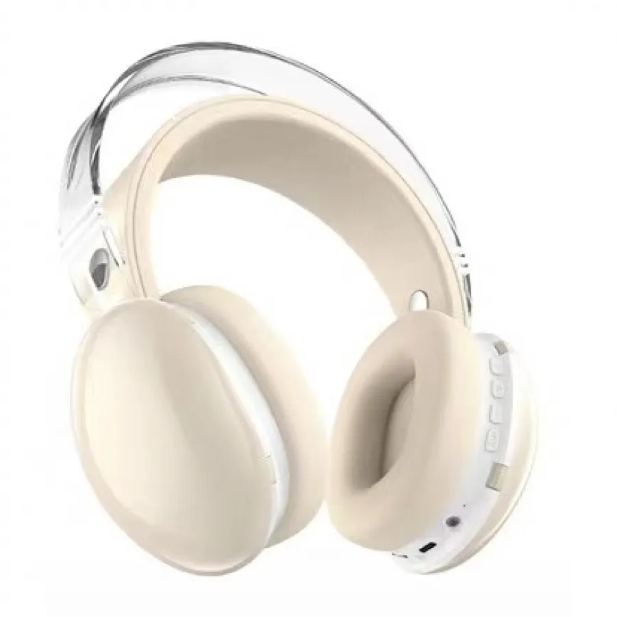 Ασύρματα Ακουστικά Κεφαλής PG581 με RGB Φωτισμό (Άσπρο)