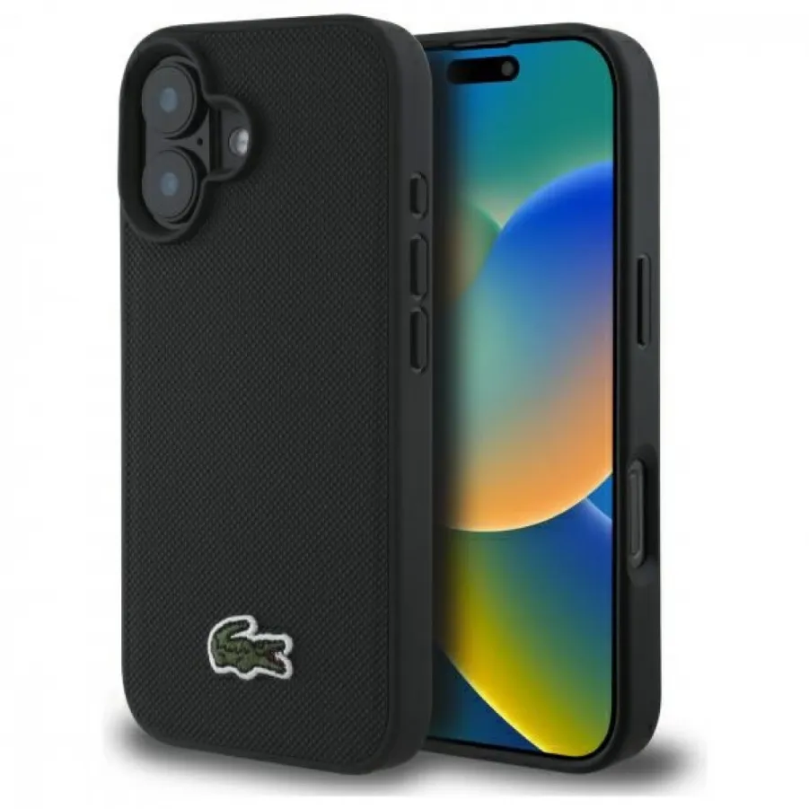 Θήκη για Iphone 16 Lacoste Woven Iconic Petit Pique Magsafe  (Μαύρο-LCHMP16SPVCK)