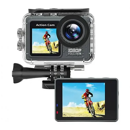 Action Camera Ultra HD Dual Screen 1080P/30fps με WiFi & Αδιάβροχη Θήκη (Μαύρο)