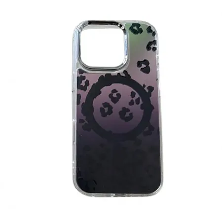 Θήκη για iPhone 16 Ombre Leopard Black Magsafe (Διάφανο)