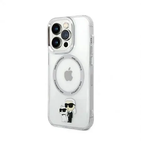 Θήκη για iPhone 14 Pro Karl Lagerfeld Magsafe Ringstand Case IML NFT Karl & Choupette (Διάφανο – KLHMP14LHNKCIT)