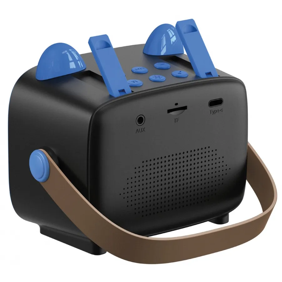 Ασύρματο Παιδικό Ηχείο Karaoke με 2 μικρόφωνα (Μπλε)