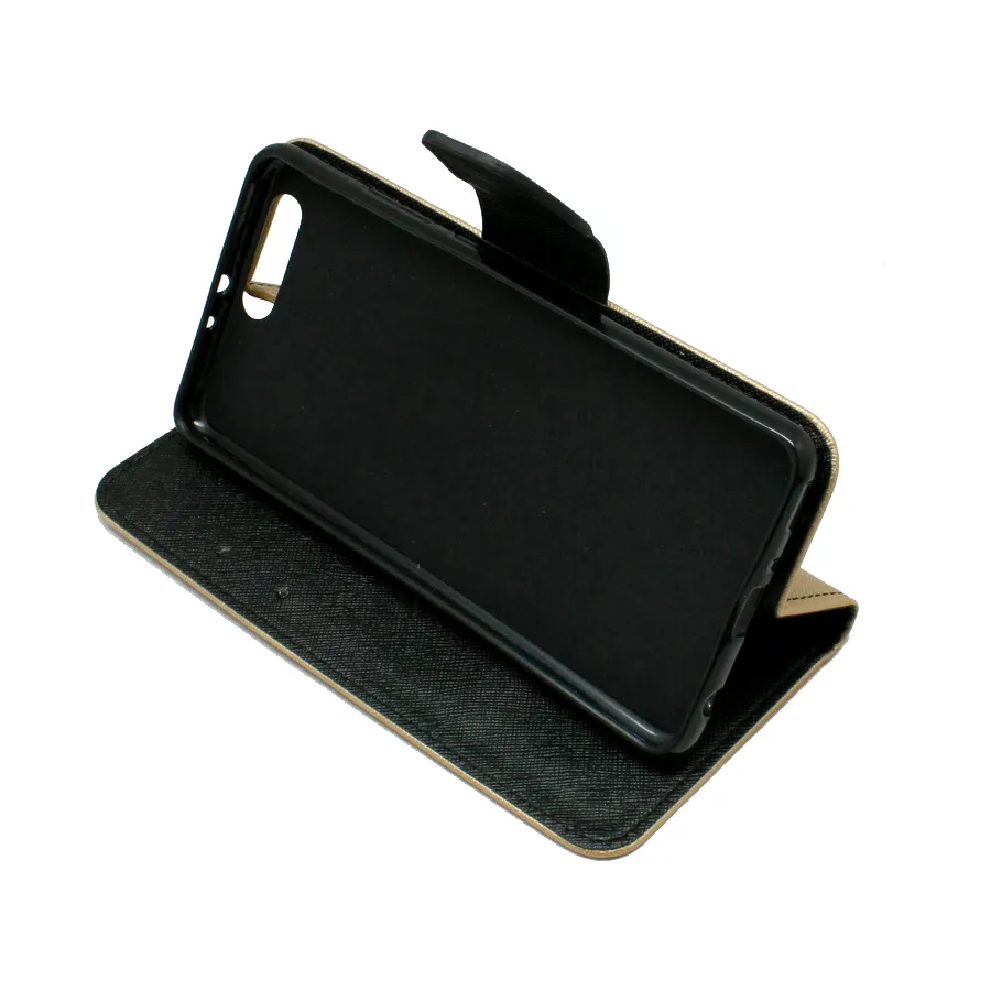 ΘΗΚΗ HUAWEI P10 PLUS FANCY BOOK ΜΑΥΡΟ - ΧΡΥΣΟ